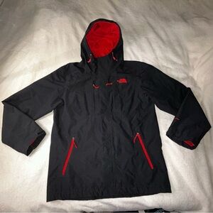 The North Face Dryvent Jacket Nylon Mountain Parka Black And Red 721415 Size M